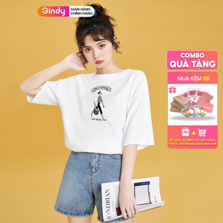Áo phông tay lỡ unisex nữ GINDY cổ tròn in hình Lassie chất thun lạnh co giãn 4 chiều A052