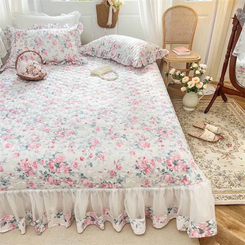 SÉT GA GỐI PHỦ TRẦN BÔNG REN DÀI