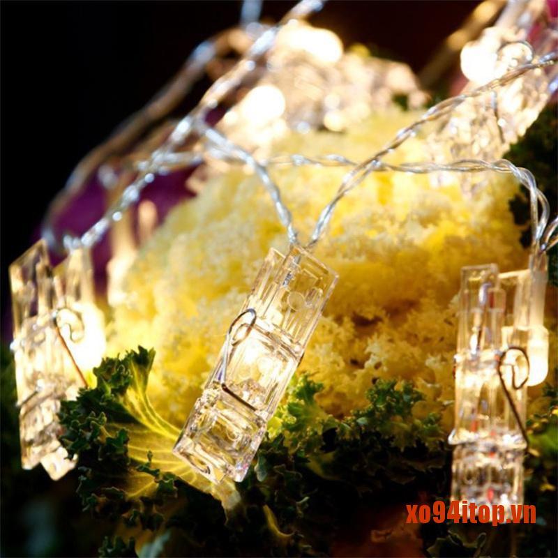 Dây đèn LED hoạt động bằng pin có kẹp ảnh dùng để trang trí cho đám cưới và tiệc kỉ niệm
