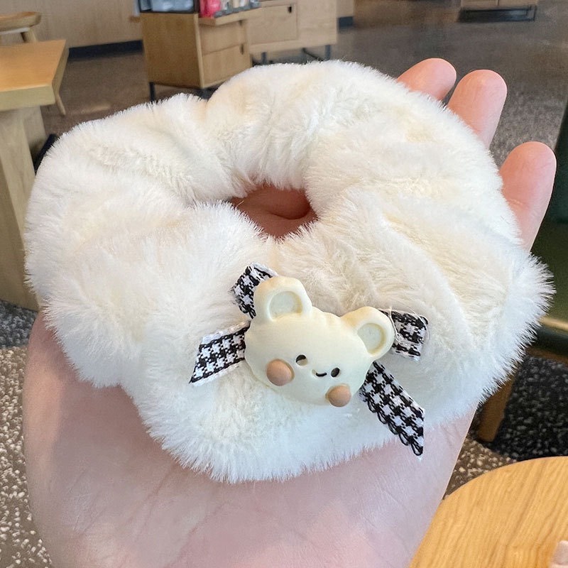 Cột tóc lông đính charm loại mềm mịn cute - shopliam