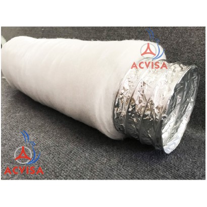 Ống gió bạc ACD Ø100, Ø125mm bảo ôn bông vải Polyester loại: C1, C2, C3 (Cuộn 10 mét, hàng xuất khẩu Châu Âu)