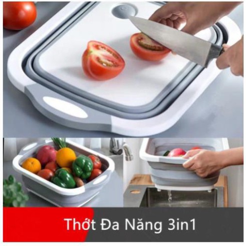 Thớt Đa Năng 3in1 Kiêm Chậu Rừa, Rổ Đựng Đồ