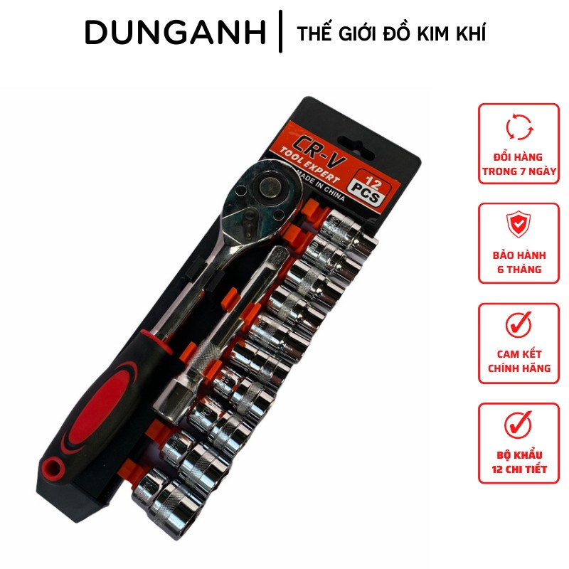 Bộ khẩu vặn ốc Kim Khí Dung Anh bộ khẩu đa năng 12 chi tiết 1/2