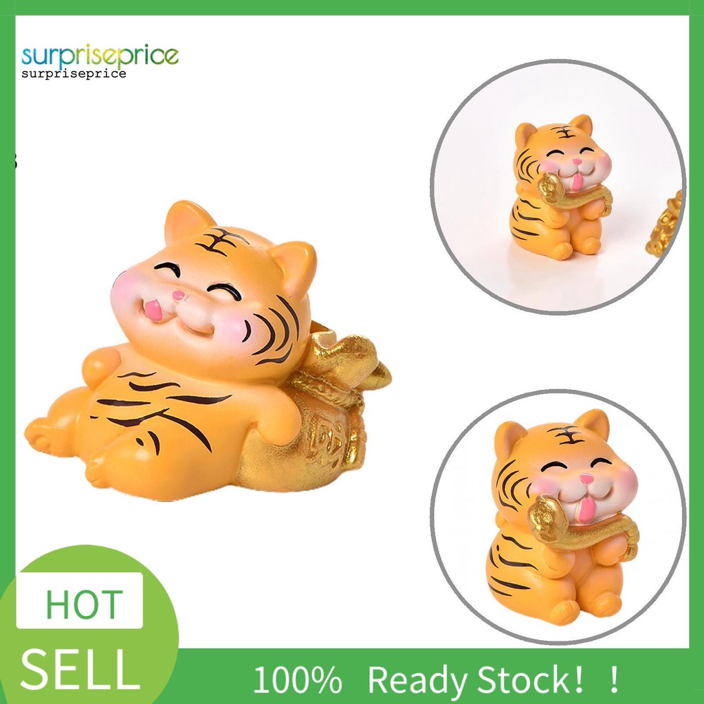 Tượng hổ may mắn mini xinh xắn chống mài mòn dùng trang trí nhà cửa / spa