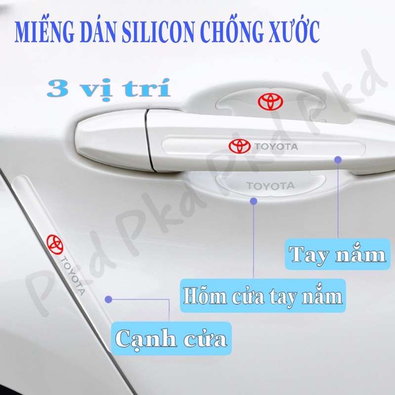 Miếng dán silicon chống xước tay nắm cửa, hõm tay nắm cửa cho ô tô