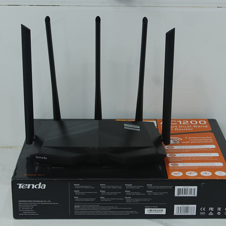 Bộ phát wifi Router Tenda AC7 5gHz 2.4gHz 5 râu anten xuyên tường Modem Repeater tốc độ 1200Mbps youngcityshop 30.000