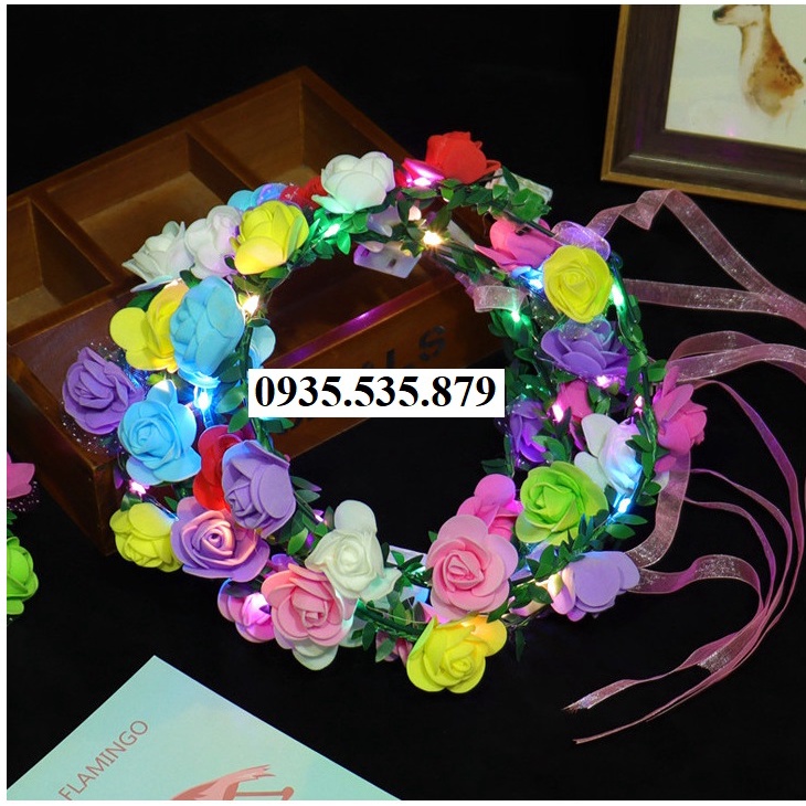 Vòng Hoa Đội Đầu Có Đèn Led Siêu Xinh Xắn Để Chụp Kỷ Yếu Hoặc Tổ Chức Tiệc
