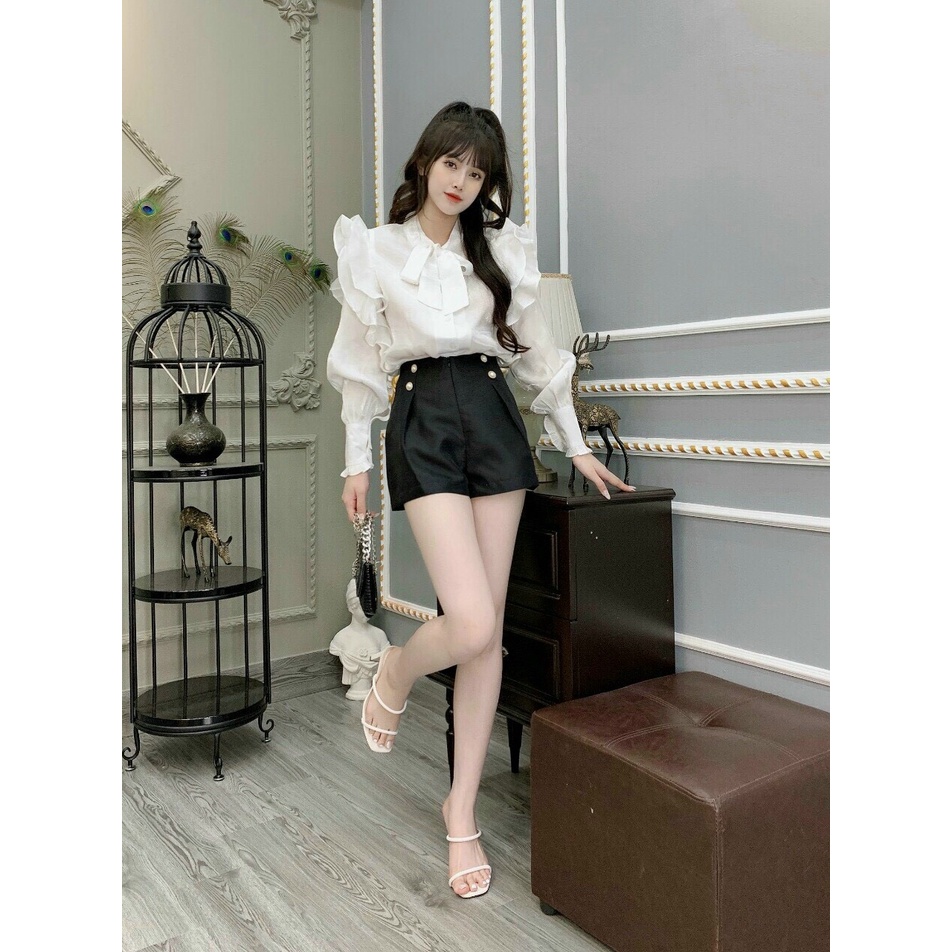 Set áo sơ mi cổ nơ quần đùi năng động thời trang thoáng mát - LL024 | BigBuy360 - bigbuy360.vn