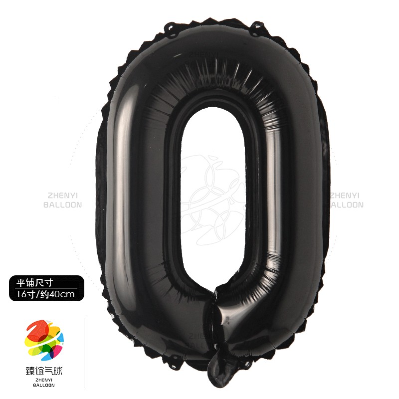 Bong Bóng Lõi Nhôm Hình Chữ Cái Màu Đen 16 inch   Trang Trí Tiệc Sinh Nhật Cho Bé