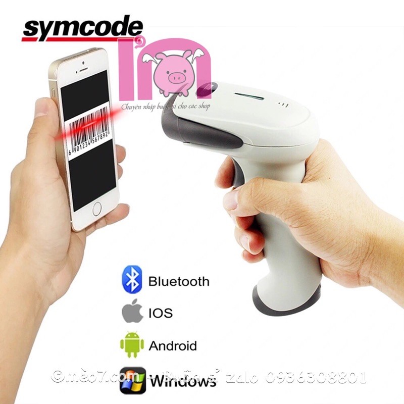 Máy quét mã vạch bluetooth hồng quang ccd quét được màn hình Symcode ivn083