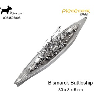 Mô hình thép 3D tự ráp Piececool tàu chiến Bismarck battleship