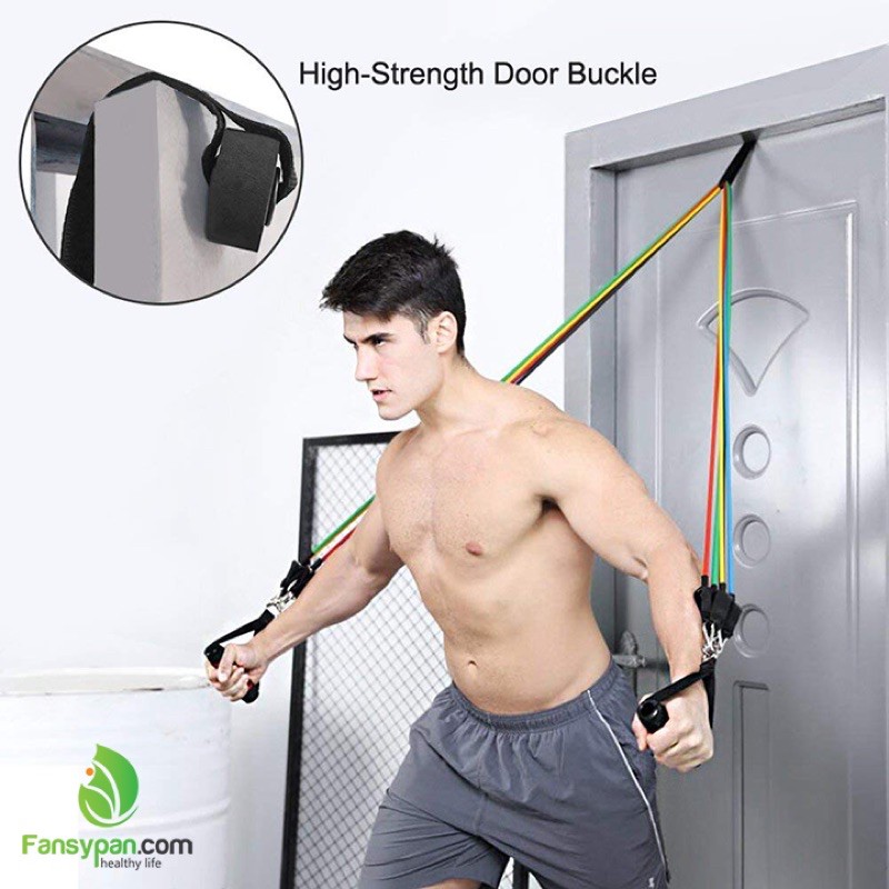 Bộ Dây Ngũ Sắc Kháng Lực Cao Su Đàn Hồi - Tập Gym Thể Hình FULL BODY Tại Nhà