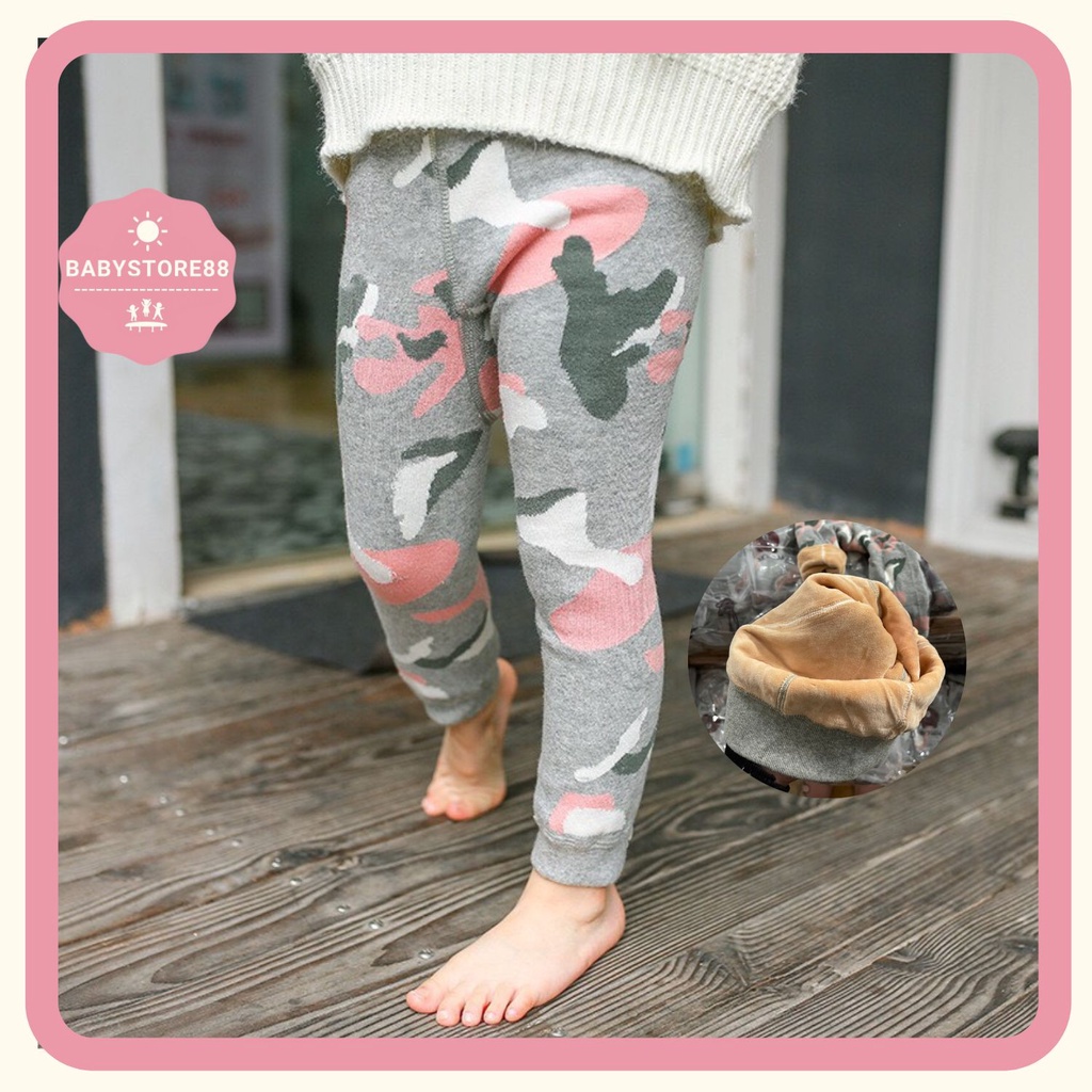 Quần tất cho bé gái hàng Quảng Châu - Quần legging lót lông vàng cho bé sơ sinh 1 2 3 4 tuổi