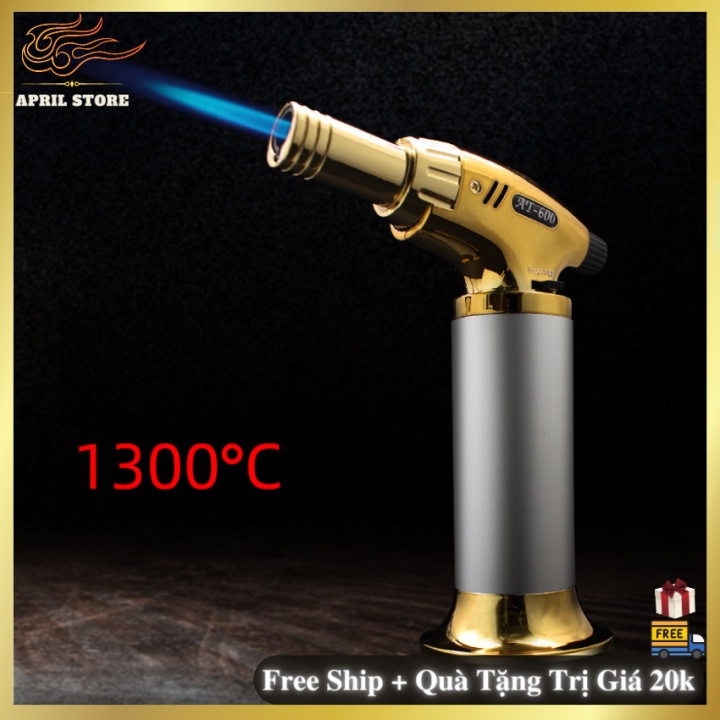 Đèn Khò AT 600 Xài Ga lua Mạnh,Chống Gió Cao Cấp Cầm Tay Tích Hợp Chế Độ Giữ Lửa (kim loại)