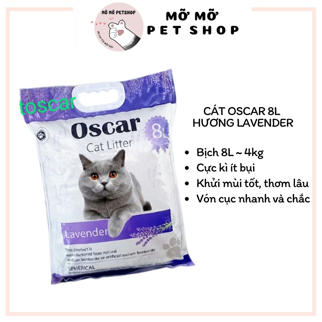 [Quận 8][Mỡ Mỡ Petshop] Cát Vệ Sinh Cho Mèo OSCAR 8L Siêu Vón Cục Khử Mùi [Mỡ Mỡ Petshop]