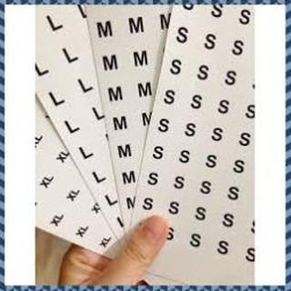 Decal dán size SML đầy đủ size để dán quần áo