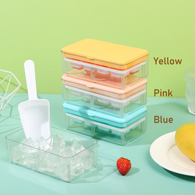 ONLY HOUSE  Khay Làm Đá 8 Ngăn Dạng Nhấn Bằng silicone Sức Chứa Lớn Cho Hộ Gia Đình