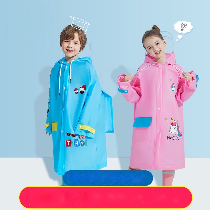 Áo mưa học sinh đi học nhiều màu (trùm được cặp) cho bé gái & bé trai (Cao từ 110cm - 160cm) (N01252)