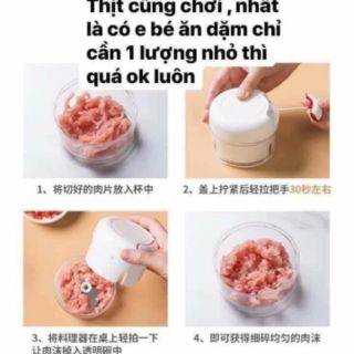 Máy Xay Tỏi Ớt Mini Dây Rút