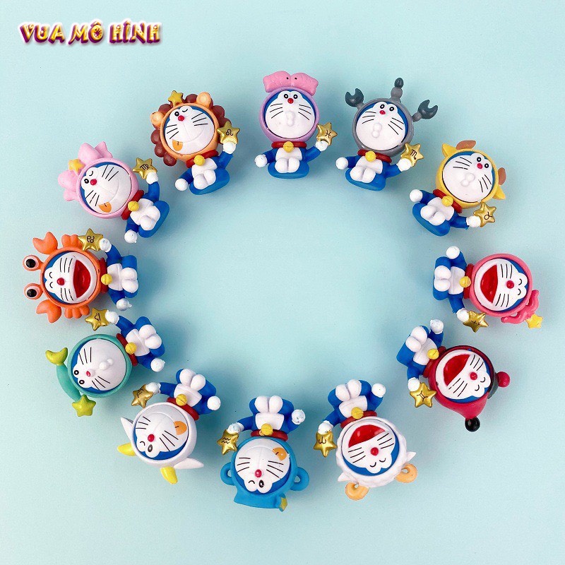 Mô hình Doraemon - Mô hình 12 búp bê trang trí Doraemon cực dễ thương để xe ô tô và trang trí trong phòng cao 5-6cm