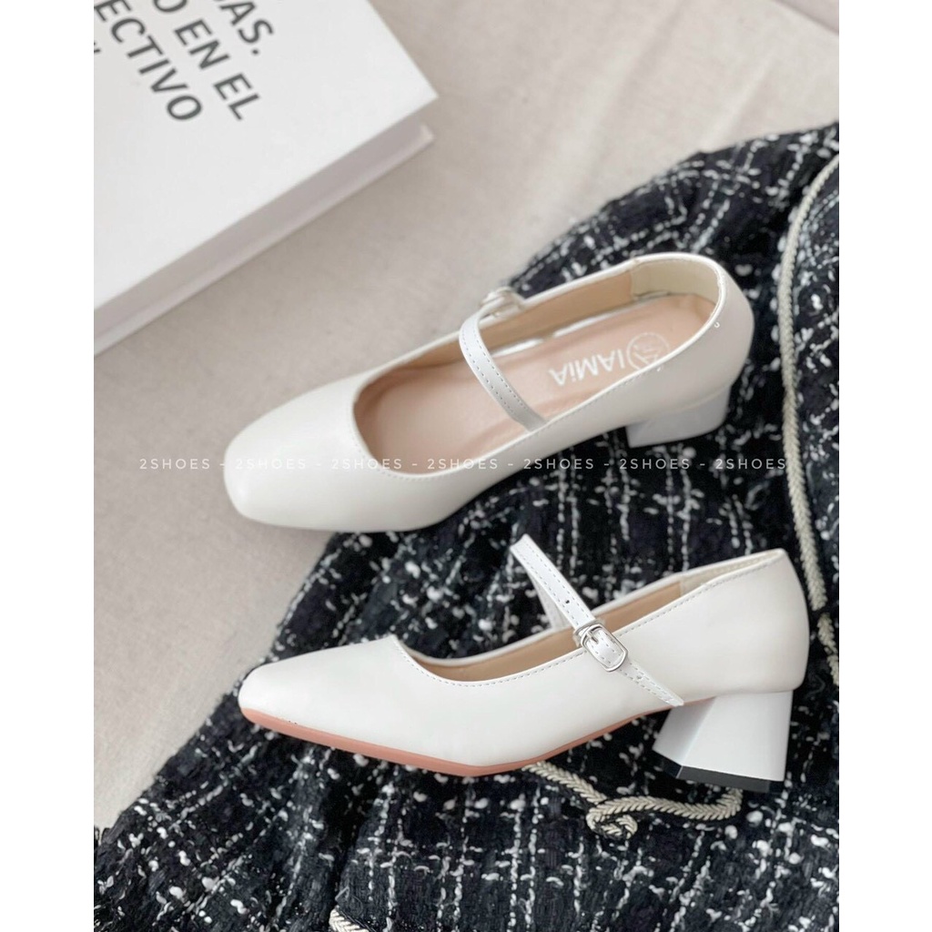 Giày Cao Gót nữ gót vuông 5 phân quai ngang Giày cao gót lolita 1 quai ngang HDO 515