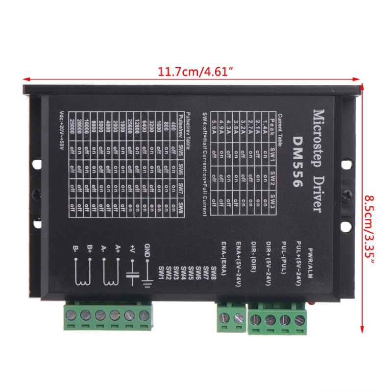 Black DM556 2-phase Digital Stepper Motor Driver 42/57/86 Stepper Motor Driver For CNC