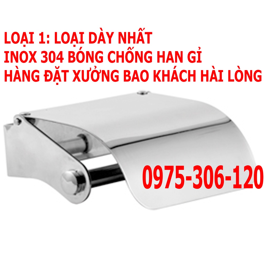 [LOẠI 1-HỘP GIẤY DÀY] Hộp đựng giấy vệ sinh trong nhà tắm 100% INOX 304 HG4, hàng đặt xưởng, dày mài nhẵn, đánh bóng đẹp