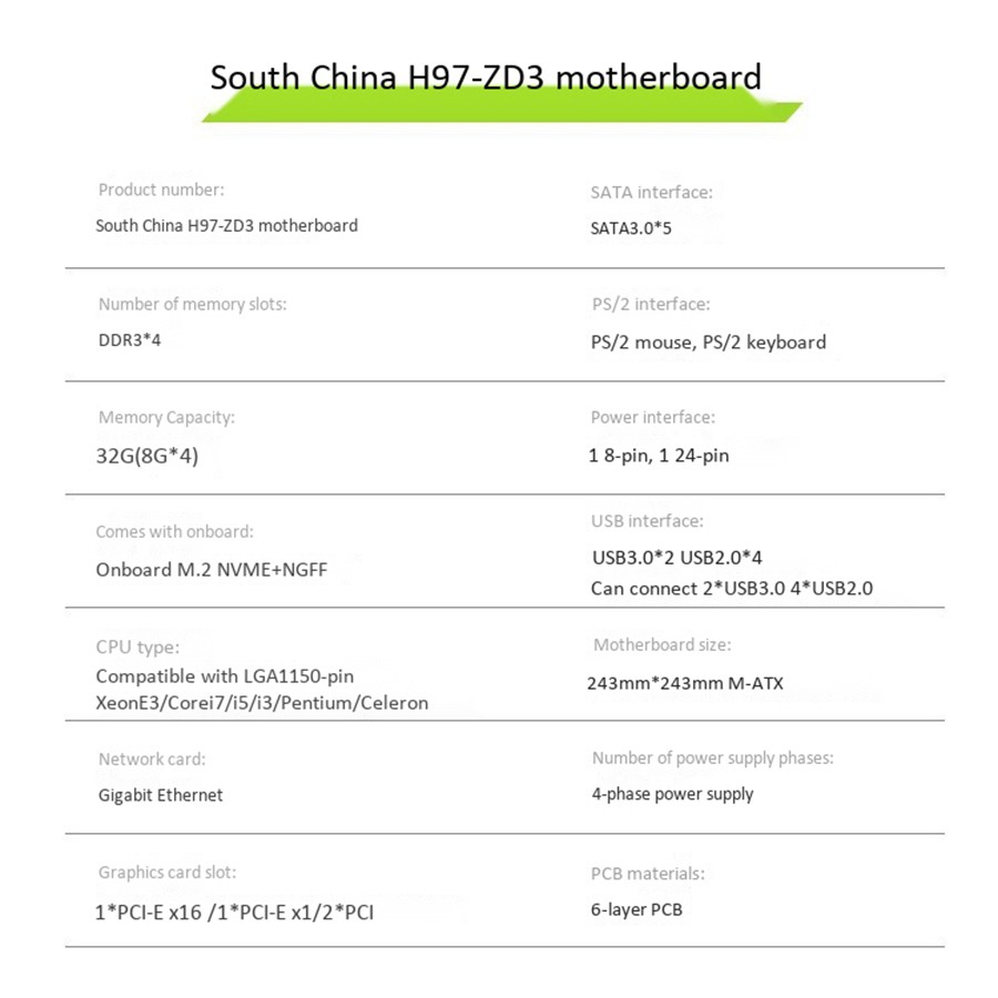 Bo Mạch Chủ Huanzhi H97-Zd3 Rev2.0 Intel C602 X79 Lga 2011 Ecc Reg Ddr3 1866mhz 128gb M.2 Nvme
