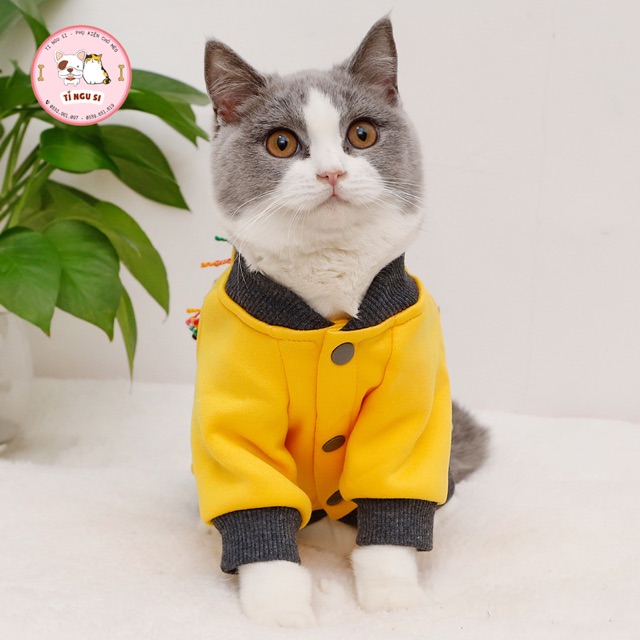 Áo nỉ bo ống cúc bấm cho thú cưng
