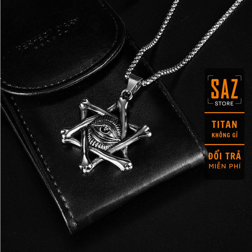 Vòng cổ nam nữ unisex dây chuyền Saz Store màu bạc Titan đẹp phụ kiện thời trang - Vòng cổ David