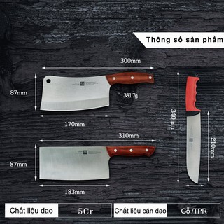 Bộ 4 Dao Kéo Nội Địa Cao Cấp Thép Nguyên Chất Không Han Gỉ