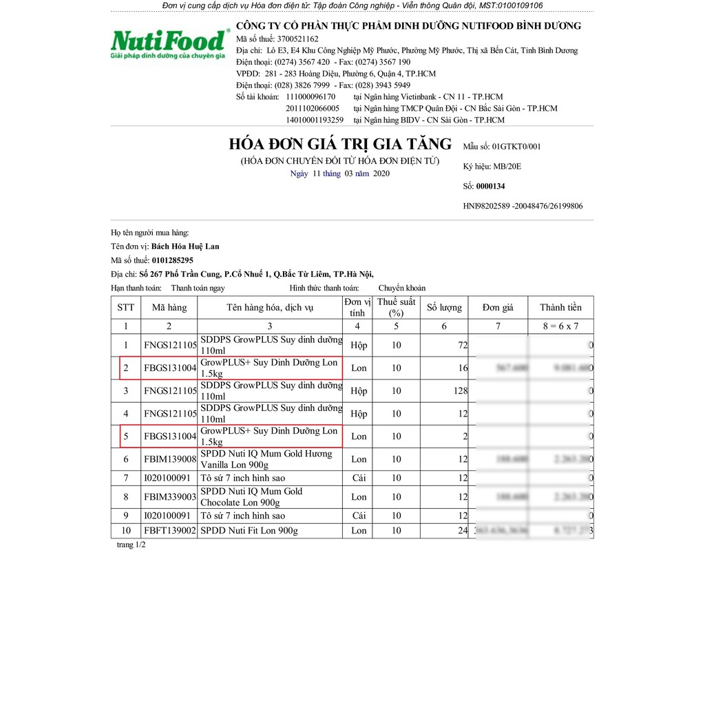 SỮA BỘT NUTIFOOD GROW PLUS+ XANH/ĐỎ 1.5KG