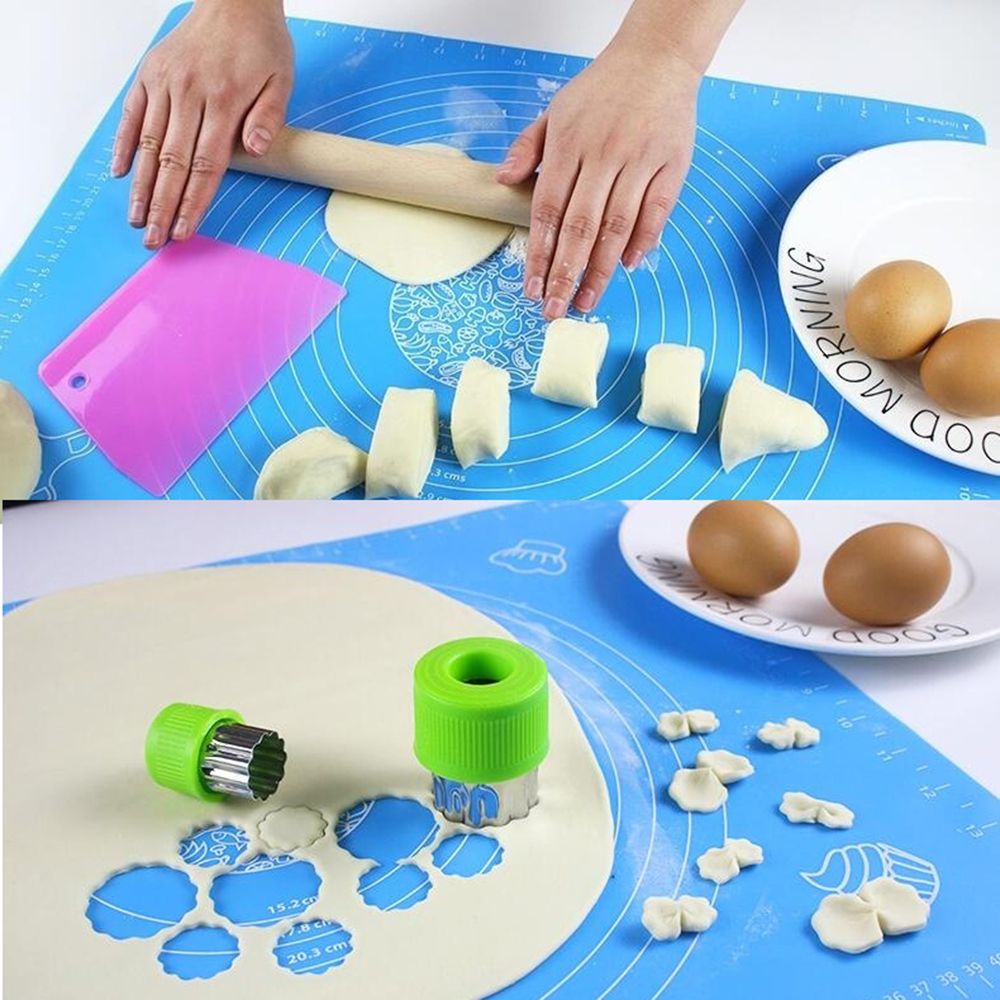 Thảm Nhào Bột Làm Bánh Bằng Silicon Dày Dặn Chống Dính 26x29cm Nhiều Màu