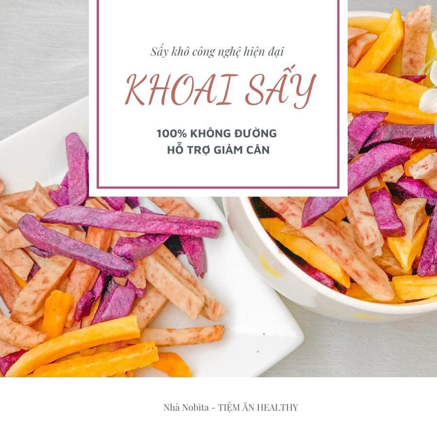 KHOAI SẤY GIÒN TỰ NHIÊN ăn kiêng giảm cân 3 VỊ 100Gr - Ức chế cảm giác thèm ăn