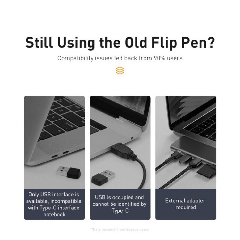 Bút Laser trình chiếu Baseus Orange Dot PPT Wireless Presenter Series 2 cho Laptop/ Macbook | BigBuy360 - bigbuy360.vn