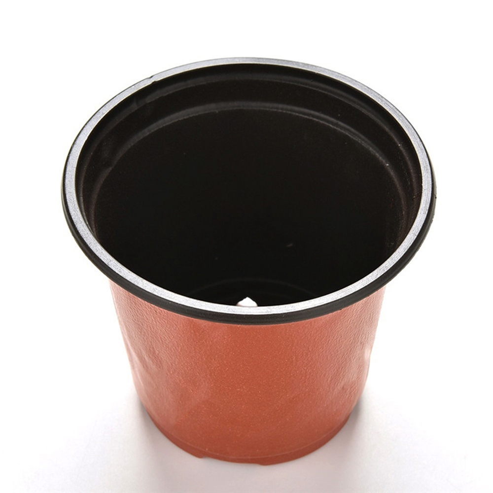 Bộ 10 chậu cây kiểu chậu đất nung bằng nhựa mềm mini hai tông màu dùng trong sân vườn