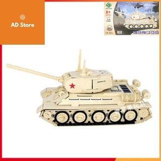 Đồ chơi lắp ghép gỗ 3D Xe tăng T34