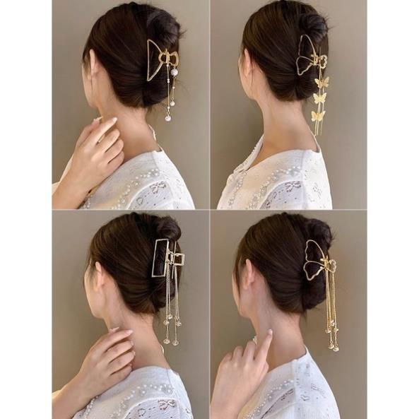 Kẹp Tóc Càng Cua Cradin Kim Loại Đính Châu Sang Chảnh