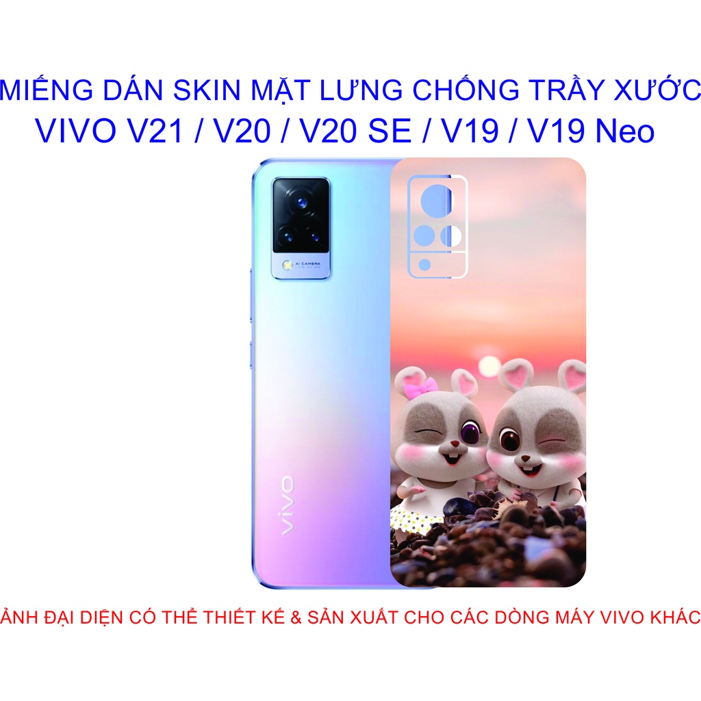 Miếng Dán Skin mặt lưng VIVO V21 / V20 / V20 SE / V19 / V19 Neo chống trầy xước