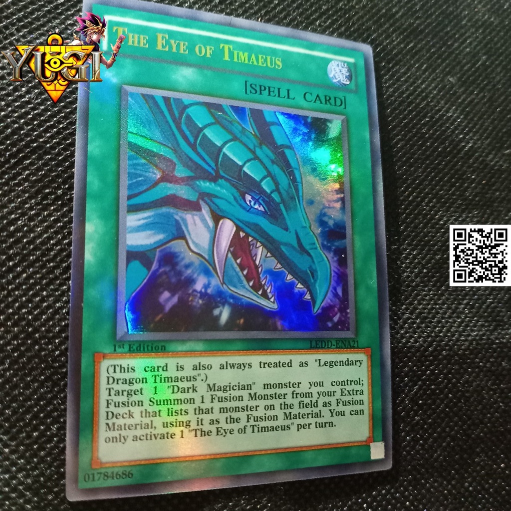 Bài yugi oh The Eye Of Timaeus lá ma thuật có tem bạc phản quang lá hiệu ứng phản quang TẶNG Sleeves bọc bài 1458 D2 50