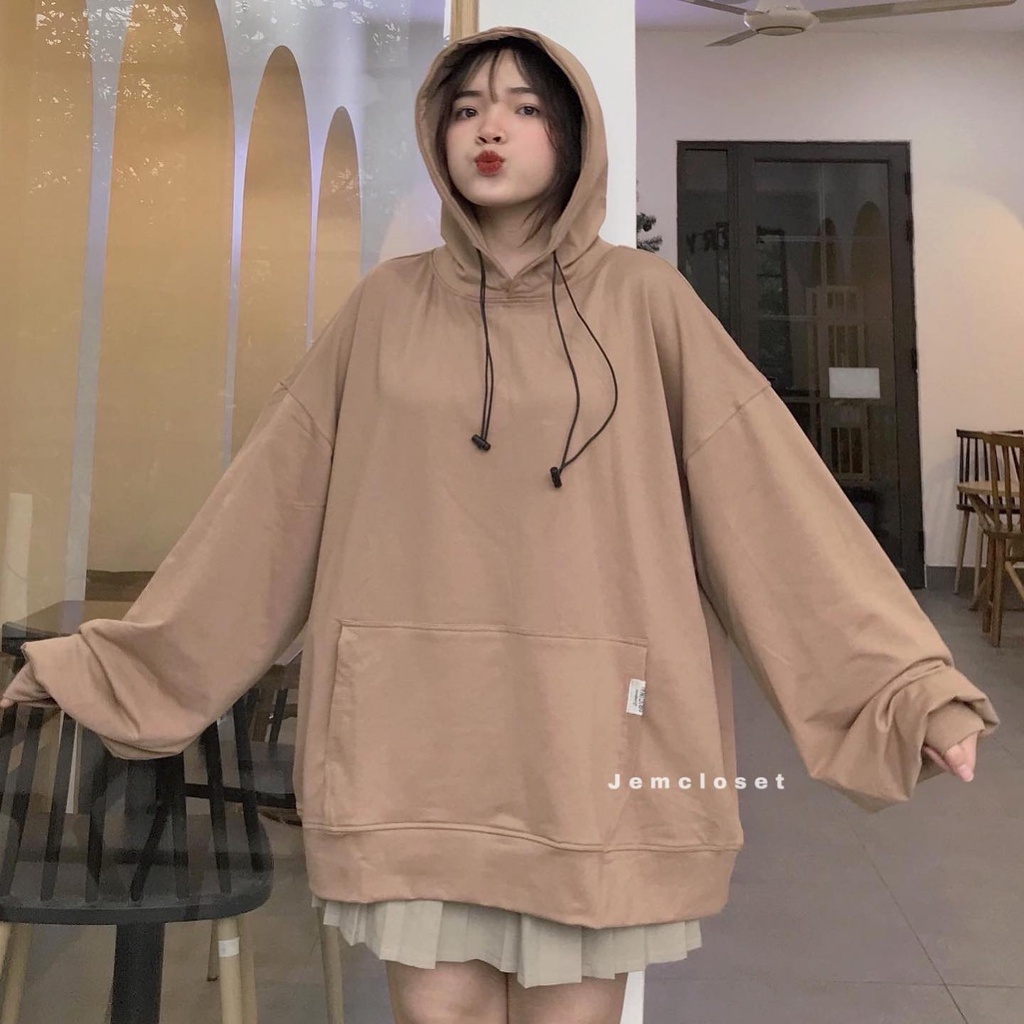 Áo Hoodie Nữ Form Rộng JEMCLOSET Hoodie Simpoo Phong Cách Basic Đơn Giản Kiểu Hàn Quốc Chất Liệu Vải Dày Mềm Mịn 1767