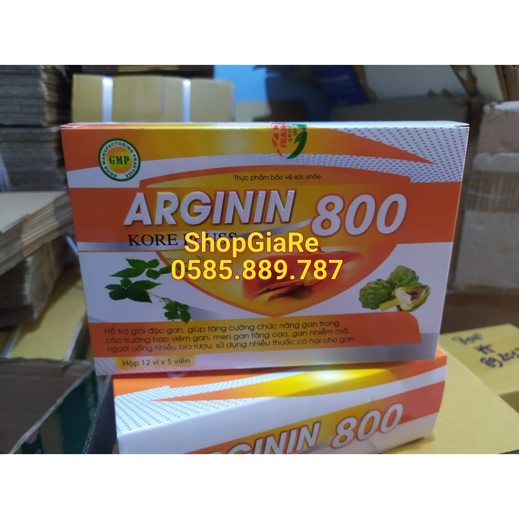 Arginin 800 kore pluss bổ gan, mát gan, giải độc, hạ men gan, tăng cường chức năng gan tôt