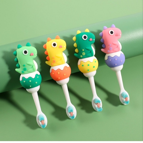 Bàn chải đánh răng cho bé KHỦNG LONG sợi lông mềm tay cầm SILICON chống trượt