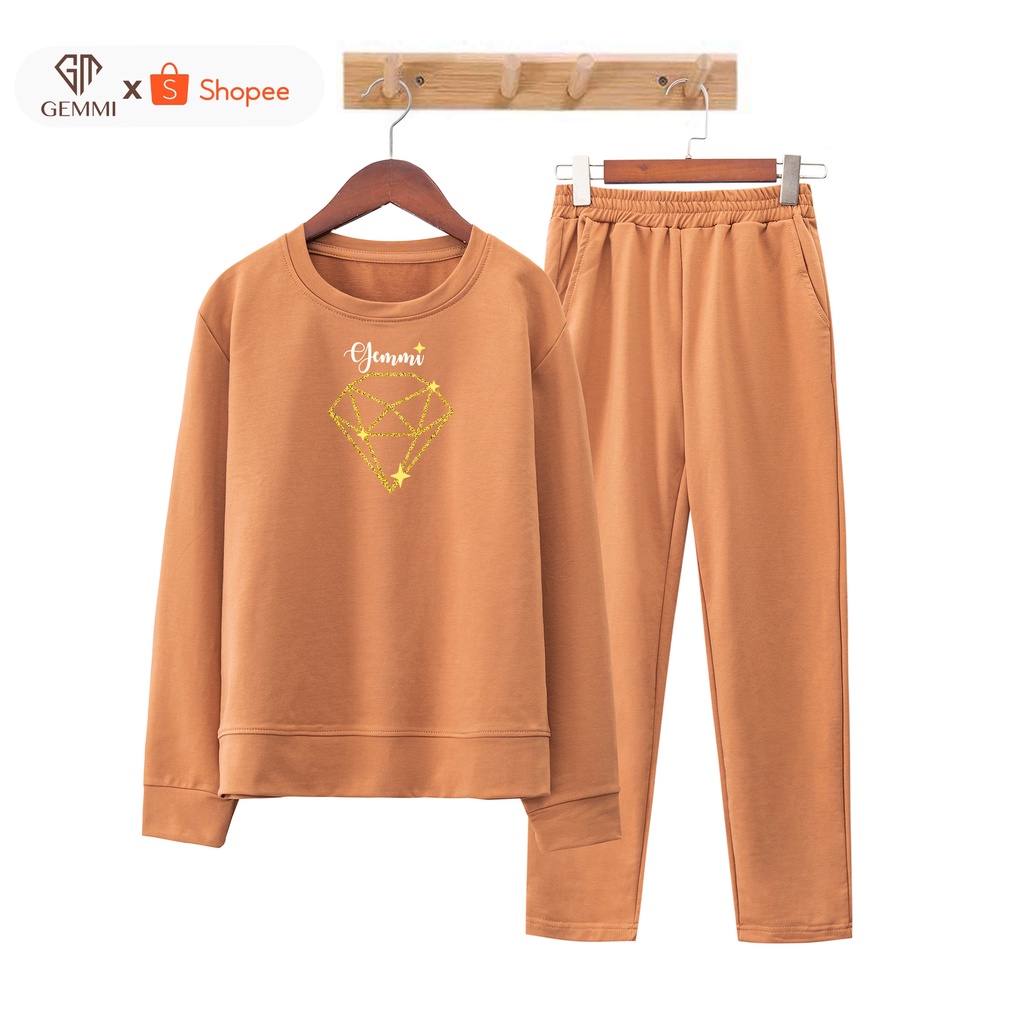Bộ đồ ngủ mặc nhà nữ da cá dài tay thiết kế cao cấp Gemmi Fashion DB03