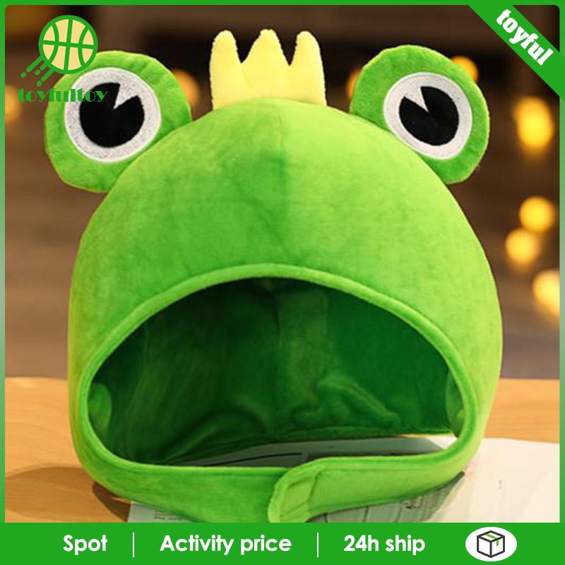 Mũ Trùm Đầu Kèm Khăn Choàng Lông Hình Chú Ếch Đội Vương Miện Hóa Trang Dự Tiệc