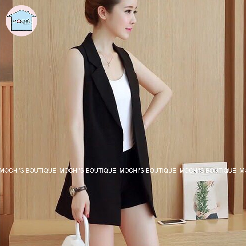 Áo blazer nữ công sở, mẫu áo vest nữ công sở không tay, kiểu dáng đơn giản dễ mặc-M1600 | BigBuy360 - bigbuy360.vn
