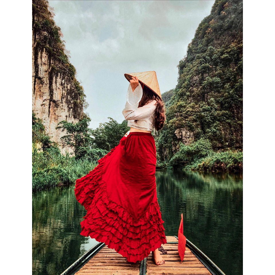 Chân váy xô Thái tầng