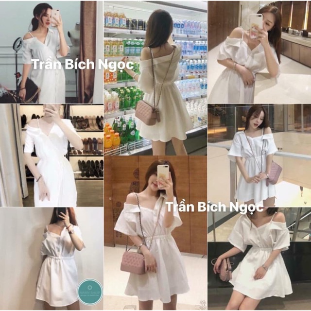 ĐẦM SƠMI - ĐẦM SƠ MI LỆCH VAI - ĐẦM SOMI ( KÈM ẢNH THẬT 100% )