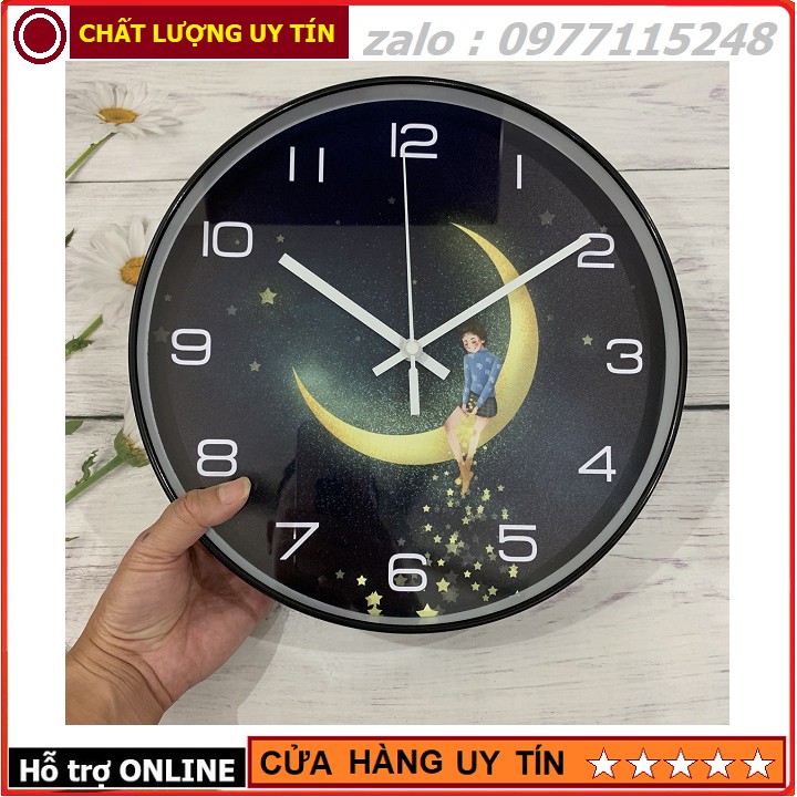 Đồng Hồ Treo Tường Kim Trôi Cao Cấp Nền Máy