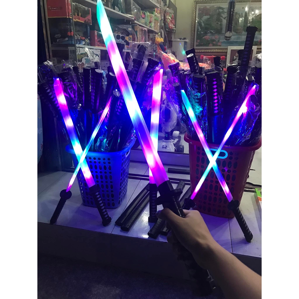 Đồ chơi kiếm nhựa Katana nhật bản phát sáng 5 mắt có nhạc đồ chơi trung thu cho bé